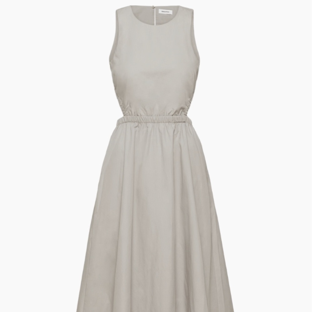 ARITZIA | WHITE Cella Poplin Open Back Dress | BABATON | Size L